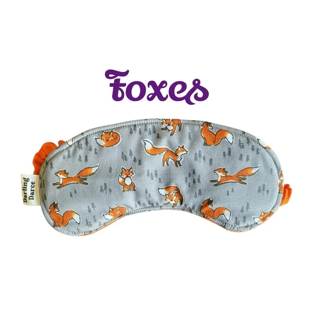 Fox Theme Kids Sleep Mask - Gray and Orange